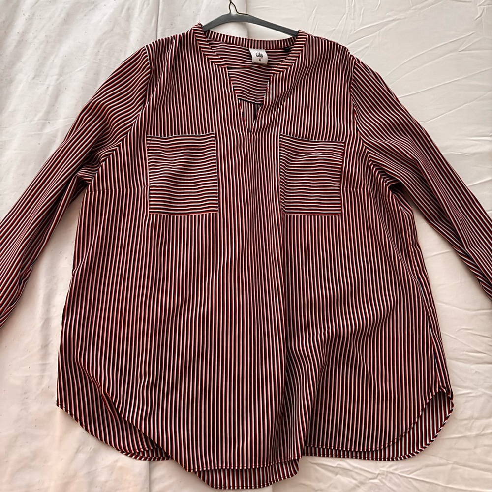 Red and Navy Blouse by Cabi